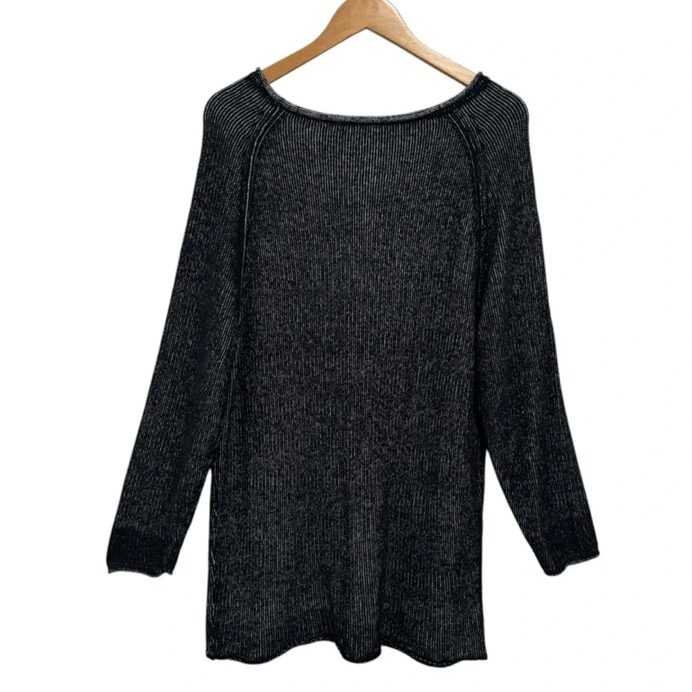 Free People Lennox Ribbed Sweater Tunic Dress - Onyx Combo - Size Small - Picture 3 of 8